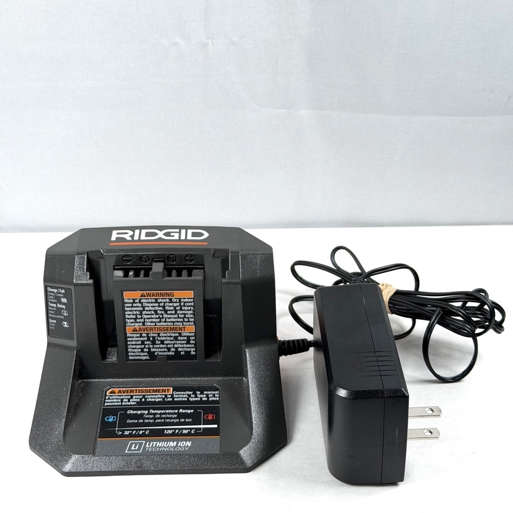RIDGID R86093 18V Black Lithium Ion Battery Charger Power EUC / Tested